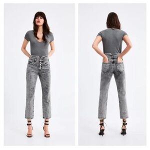 Zara Acid wash straight leg jeans